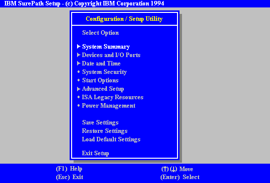 BIOS Main Screen