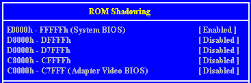 ROM Shadowing Screen