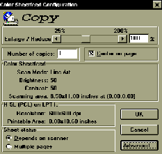 Copy Action Setup Box